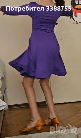 Виолетово-лилава рокля за спортни танци, снимка 3 - Детски рокли и поли - 54145404