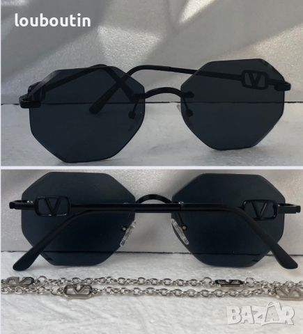 Valentino дамски слънчеви очила Осмоъгълник с верижка синджир, снимка 4 - Слънчеви и диоптрични очила - 44701759