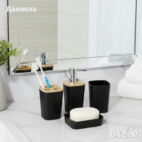 Комплект аксесоари за баня 5 части с табла Cheffinger , снимка 3 - Други стоки за дома - 53166503