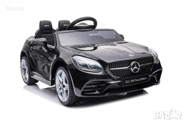 Акумулаторен КОЛА Licensed Mercedes Benz SLC300 12V с меки гуми с Кожена седалка, снимка 10 - Детски велосипеди, триколки и коли - 37014556