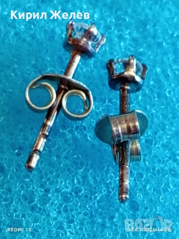 Нежни класически скъпоценни сребърни обеци ювелирно фасетиран Циркон 52773, снимка 7 - Обеци - 53072925