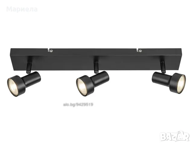 Нова лампа за таван 3 спота черна 480мм , Led celing light spot