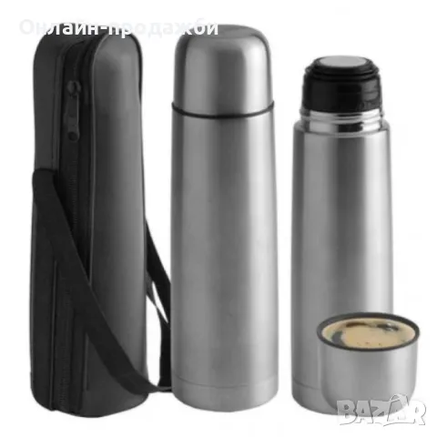 Термос  инокс с калъфче, снимка 1