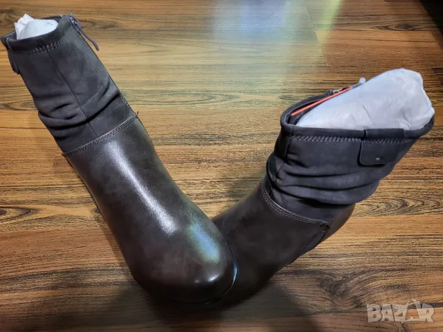 Дамски сиви боти, снимка 5 - Дамски боти - 48316554