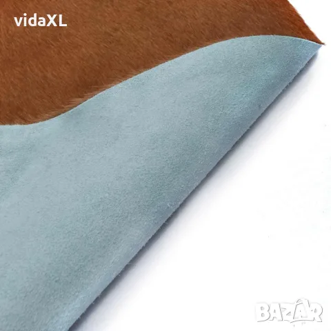 vidaXL Килим от волска кожа, кафяво и бяло, 150x170 см, снимка 4 - Килими - 56146517