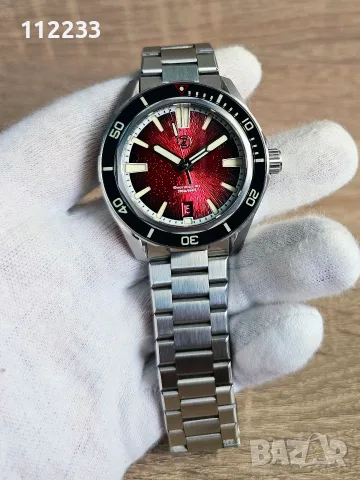 Zelos Swordfish 40mm SS 'Crimson Red', снимка 9 - Мъжки - 55742347