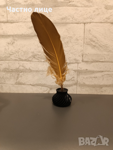 Перо в мастилница , снимка 2 - Декорация за дома - 40653299