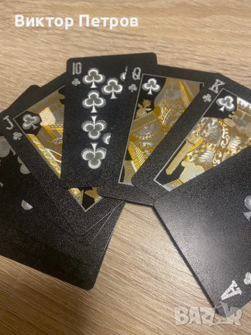 КОМПЛЕКТ КАРТИ ЗА ИГРА ЧЕРЕН ПЛАСТИК , снимка 11 - Карти за игра - 50705302