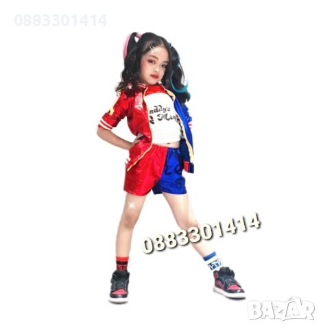 Карнавален костюм Харли Куинн Косплей Harley Quinn Cosplay Жокер Хелоуин 