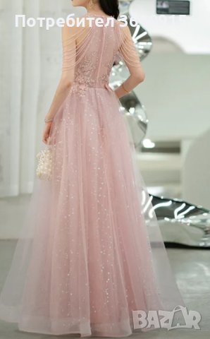 Розова бална рокля с цветя, снимка 3 - Рокли - 44252885