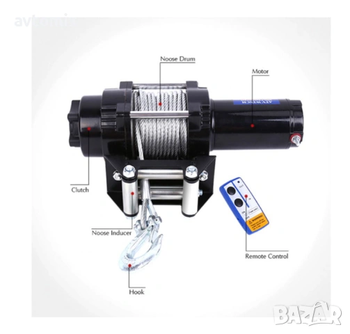 Електрическа лебедка 5500LBS 2500кг 12V с дистанционно за теглене на автомобили джипове лодки офроуд