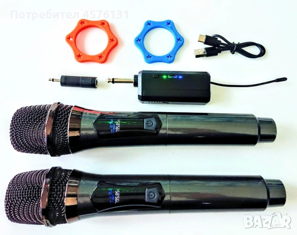 Безжични микрофони с LED дисплей 32-v, снимка 5 - Микрофони - 51496260