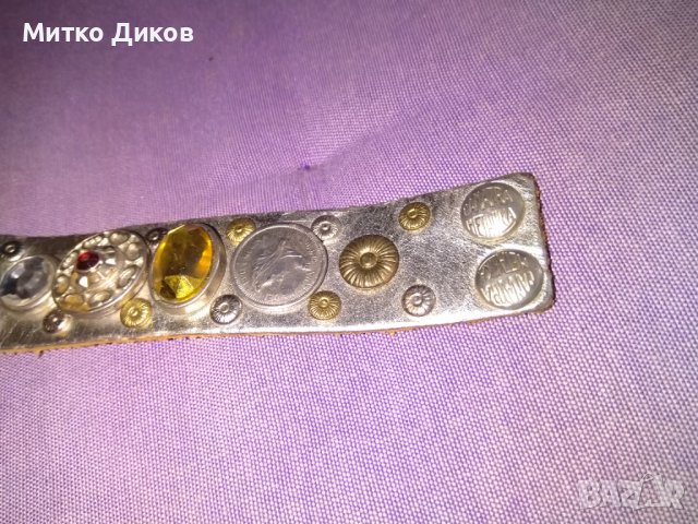 l'anatra metallica женска рокерска гривна маркова за ръка естествена кожа с орнаменти 208мм, снимка 5 - Гривни - 37915675