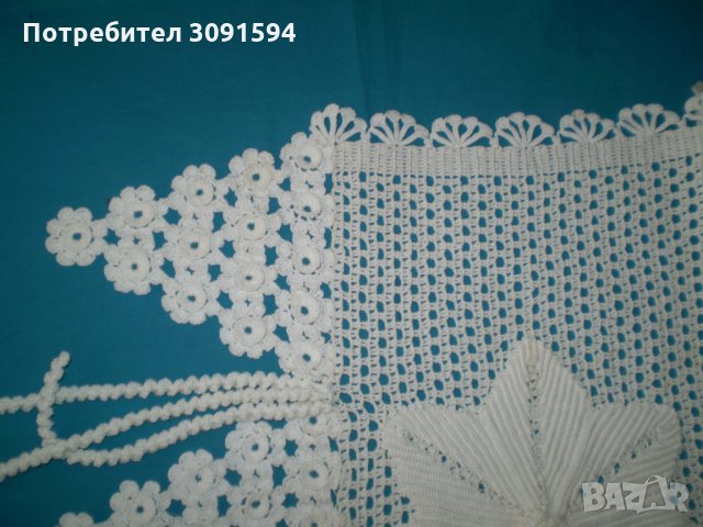 Винтидж Плетена На Една Кука Бяла Покривка -тишлаифер, снимка 7 - Покривки за маси - 35561317