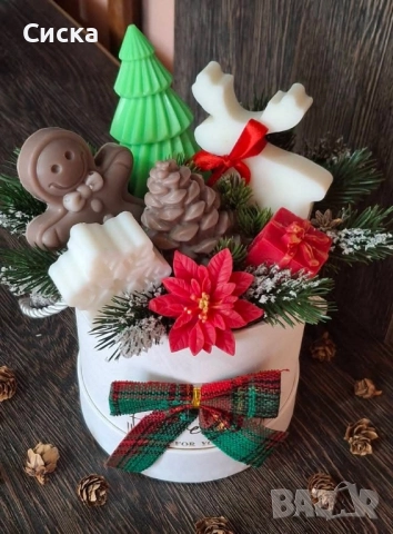 Коледен букет със глицеринови сапуни с добавен аромат, снимка 5 - Коледни подаръци - 52435439