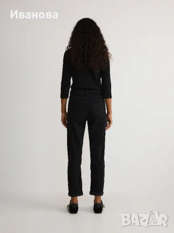 Дънки от памучен черен деним, снимка 3 - Дънки - 48538581