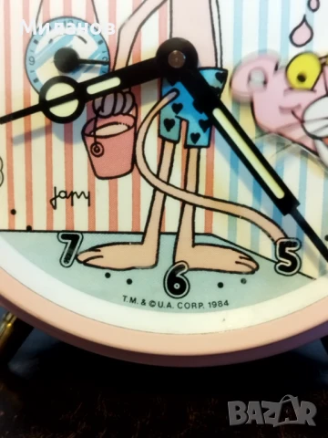 Стар механичен анимиран будилник, настолен часовник, снимка 3 - Антикварни и старинни предмети - 50967743