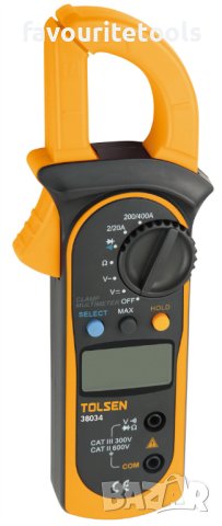 Дигитален мултиметър Tolsen с амперклещи, 600V, LCD дисплей