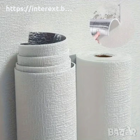 Самозалепващ PVC тапет „Лен“ — бял