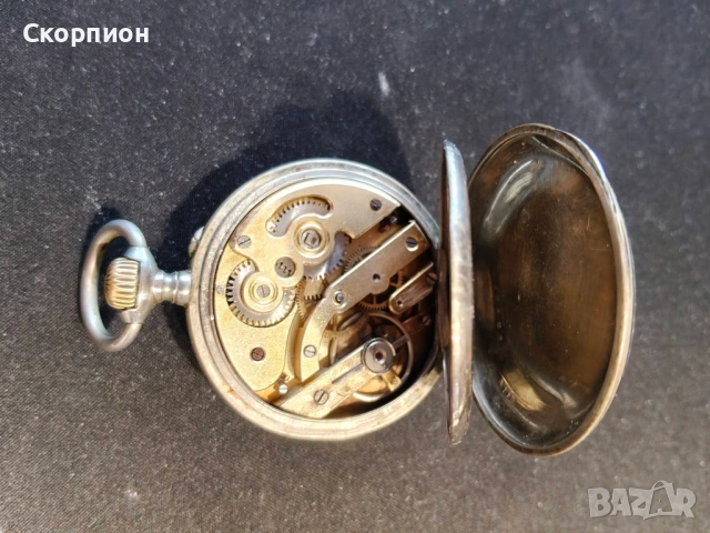 Швейцарски джобен часовник с посребрени капаци 1905г. - 10 РУБИНА - ПРОМОЦИЯ, снимка 9 - Джобни - 50521710