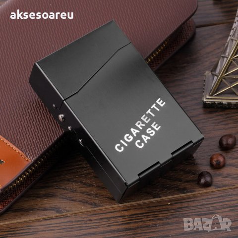 Нова стандартна кутия за цигари метална цигарена табакера 80 мм с копче и пружина модна стилна за по, снимка 8 - Табакери - 39362279