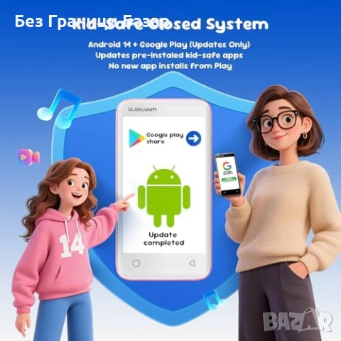 Нов 80GB Детски MP3/MP4 плеър с WiFi, Bluetooth и родителски контрол, снимка 7 - Други - 52271226