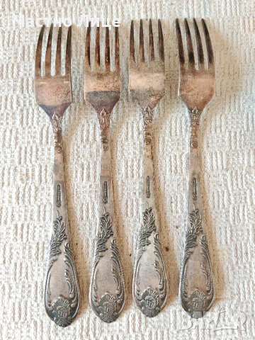 Оригинални Руски Соц СССР Мелхиор Дълбоко Посребрени Вилици, снимка 2 - Антикварни и старинни предмети - 51237237