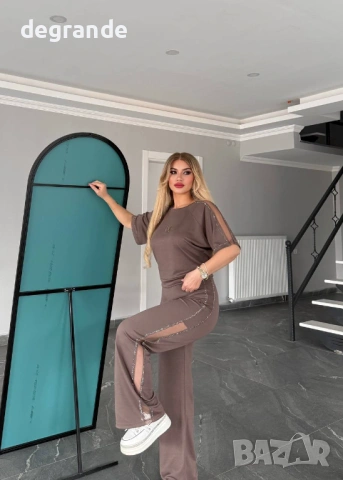 🎀Нов Хит Модел Дамски Комплект с Камъчета ВИДЕО В ОБЯВАТА , снимка 3 - Спортни екипи - 54158643