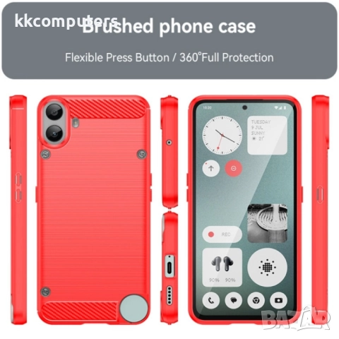 Nothing CMF Phone 1 Удароустойчив Carbon Fiber Калъф и Протектор, снимка 3 - Калъфи, кейсове - 51496714
