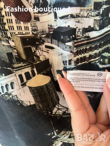 Бяла блуза с щампа 100% памук М размер 🤍, снимка 6 - Блузи с дълъг ръкав и пуловери - 52627297