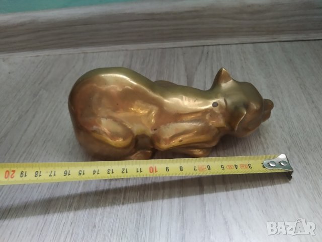 месингова статуетка-коте, снимка 3 - Други ценни предмети - 40217825