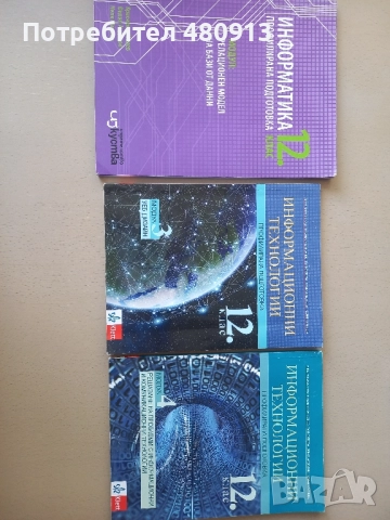 Комплект учебници по Информатика 12кл- профилирана подготовка, снимка 1