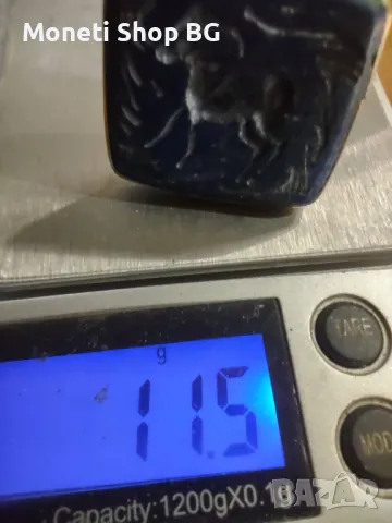 Стар печат с гема от Лазурит, снимка 2 - Антикварни и старинни предмети - 49427657