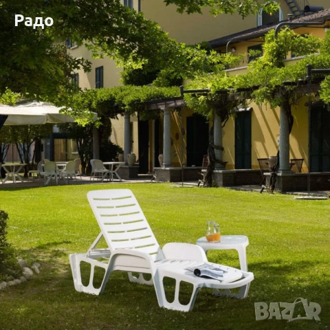 Шезлонг за плаж Lettino Fisso регулируем подлакътници сгъваем градински плажен басейн легло къмпинг, снимка 2 - Градински мебели, декорация  - 51990823
