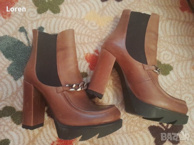 Дамски италиянски кафеви боти 
