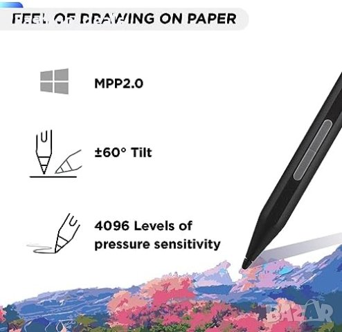 Нова ViewSonic ACP302 писалка стилус с прецизен връх Писане / рисуване Microsoft Surface, MPP2.0 New, снимка 2 - Друга електроника - 42499898