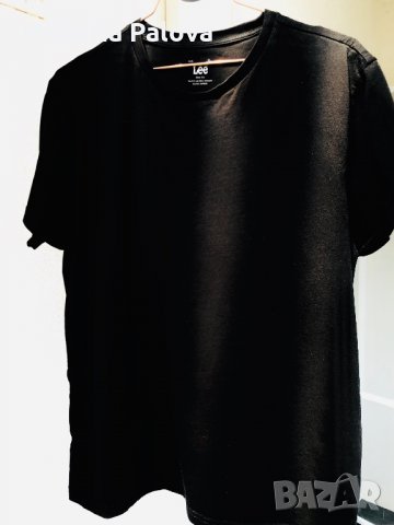 Черна тънка тениска LEE,XL