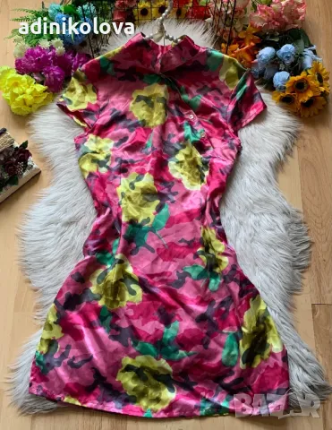 Сатенена рокля тип кимоно, снимка 1