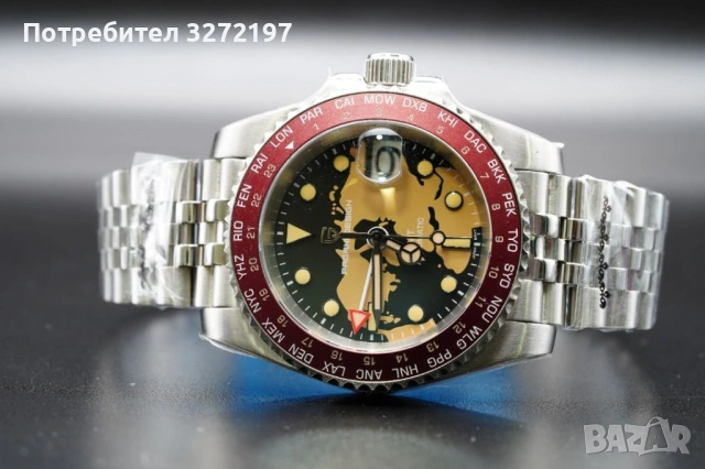 PAGANI DESIGN автоматичен часовник с Японски механизъм SEIKO NH34 GMT,стъкло сапфир,водоустойчив, снимка 15 - Мъжки - 45696273