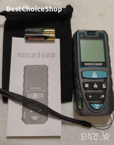Лазерен далекомер / рулетка 50 м, RockSeed Digital Spirit Nivel, LCD подсветка, снимка 5 - Измервателни инструменти - 53172918