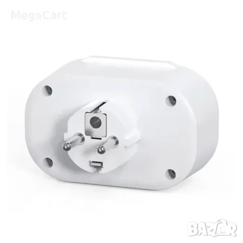 Удължител, 2 гнезда, 250V, 16A, Без кабел, 2 x USB F, 1 х USB-C, Бял, снимка 3 - Разклонители и удължители - 48727825