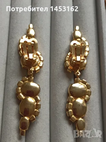 Старинни обеци с кристали , снимка 2 - Обеци - 49804915