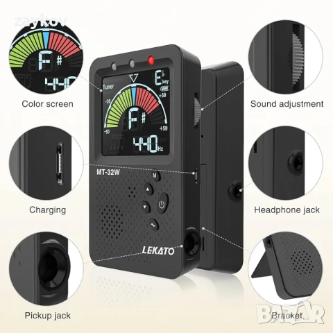 Метроном тунер, 3-в-1 акумулаторен цифров метроном с вокално броене, тон генератор тунери за китара, снимка 2 - Друга електроника - 51160569