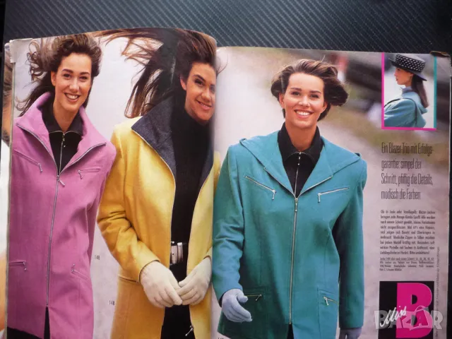 Burda 9/91 списание кройки модели мода дрехи рокли дамски дънки риза цветове, снимка 2 - Списания и комикси - 50376661