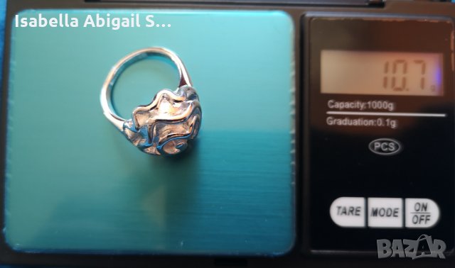 Сребърен комплект обици и пръстен с роза, снимка 5 - Колиета, медальони, синджири - 31939466