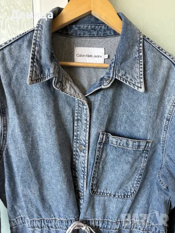 Calvin Klein Jeans Рокля тип дънкова риза  (Размер M / Oversize), снимка 2 - Рокли - 56319803