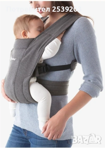 Ергономична раница Ergobaby - Embrace, Heather Grey, снимка 2 - Кенгура и ранички - 54240618