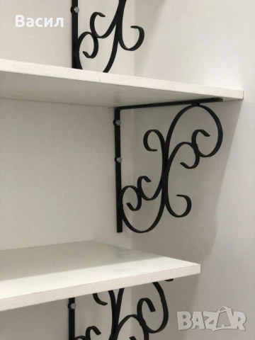 Конзоли , рафтодържачи стойки и ъгли за рафтове и етажерки от ковано желязо, снимка 12 - Други стоки за дома - 52475327