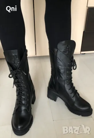 Нови боти естествено кожа № 39, снимка 2 - Дамски боти - 48062395
