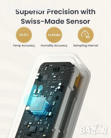 SwitchBot 4 бр. термометри и влагомери с Matter Hub – Wi-Fi/Bluetooth, IP65, смарт известия, снимка 4 - Смарт домашни устройства (Smart Home) - 56225383